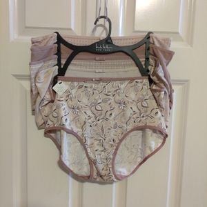 NEW Nicole Miller Women's 5 pc Seamless Patterned Colored Briefs Size 2X